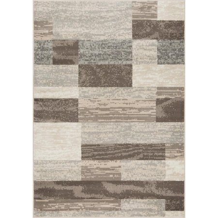 WALL-TO-WALL 5 x 7 ft. Mindoro Serena Striped Rug, Brown WA2607053